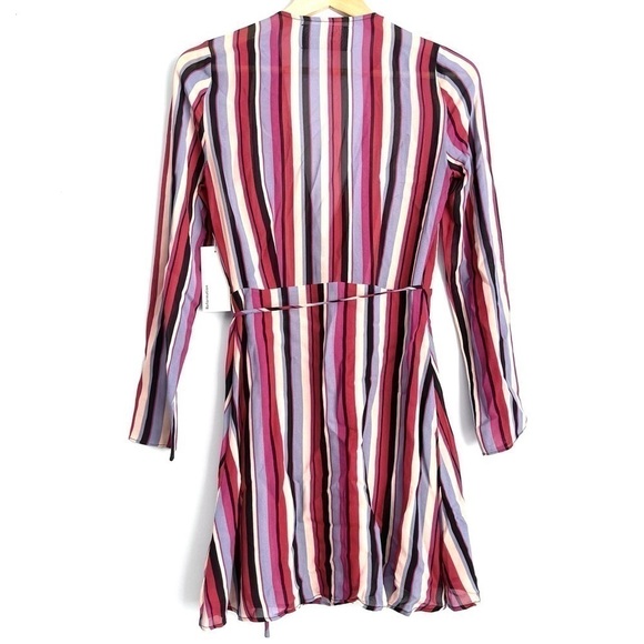 NEW Reformation Gjilena Stripes Wrap Mini Dress US XS - Picture 3 of 9